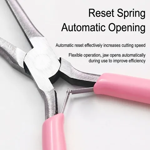 Alicates de Joyería de Acero al Carbono Rosa Para Hacer Collares Pendientes Hechos a Mano DIY Mini Herramienta de Precisión Mango Plástico