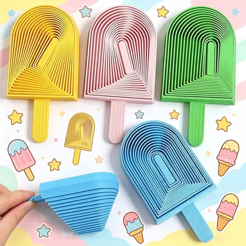 3D-Druck PLA Eis am Stiel Fidget Spielzeug Radieschenturm Teleskop Stressabbau Spielzeug Buntes Eis Schreibtisch Ornament für Kinder Erwachsene
