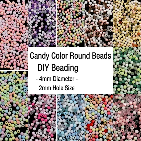 Cuentas Biconas de Acrílico de 4mm Color Caramelo Cuentas Cortadas Facetadas Colores Macaron Mixtos Agujero Recto Cuentas Sueltas Accesorios Joyería DIY