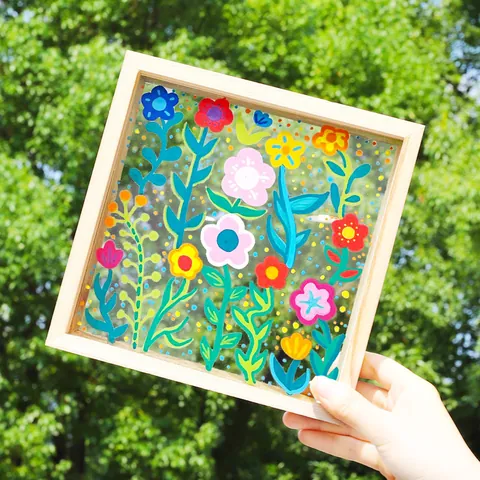 Marco de Fotos de Madera Acrílica Transparente DIY para Niños Pintura Artesanía Hecho a Mano Material de Arte Jardín de Infantes Marco de Decoración