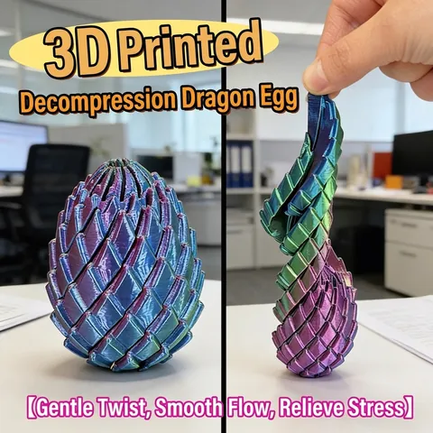 3D-gedrucktes Drachenei Fidget Spielzeug PLA Regenbogen Verlauf Kunst Ornament Für Kinder Schule Student Kreative Deko