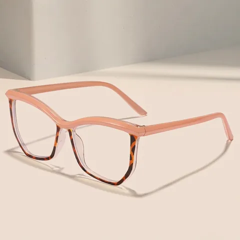 Irregular Polygon Blue Light Blocking Eyeglass Frame For Women Men Browline Design Decorative Flat Glasses For Computer Office Use