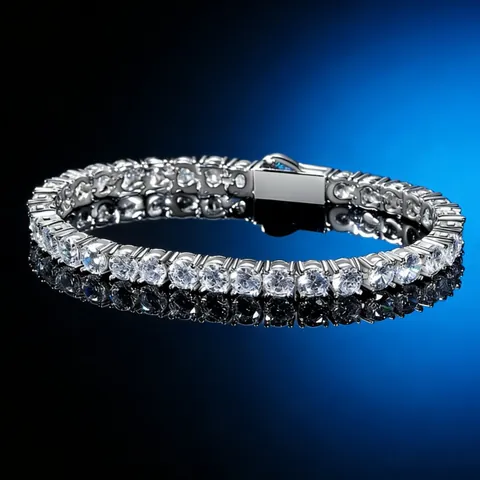Hip Hop Zirkonia Tennis Kette Halskette Für Herren Kupfer Gold Silber Galvanisiert Geometrische U-förmige Gliederkette Schmuck
