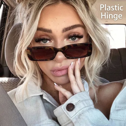 Vintage Rectangle Small Frame Sunglasses for Women Men Fashion Jelly Color PC Frame AC Lens UV400 Protection Retro Trendy Eyewear