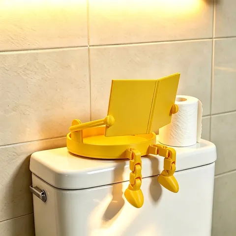 3D-Gedruckter Kreativer Toilettenpapierhalter Lese-Partner Humanoide Figur Bewegliche Gelenke PLA Ornament Für Badezimmer Dekor