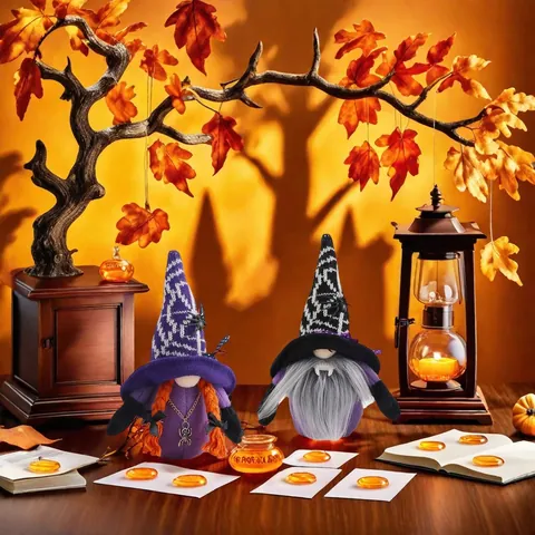 Halloween Gnome Plush Vampire Witch Faceless Doll Spider Decor Festive Home Tabletop Ornament Handmade Cloth Party Decoration