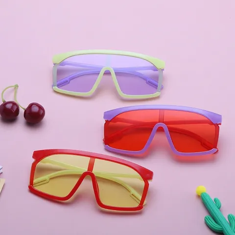 Kids Fashion Sport Shield Sunglasses One Piece Lens Cool UV400 Protection Trendy Outdoor Goggles For Boys Girls Children