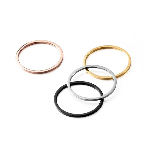 Minimalistischer Ultradünner Titanstahl Polierter Ring für Herren Damen Einfaches Band Stapelbarer Fingerring Modeschmuck Geschenk