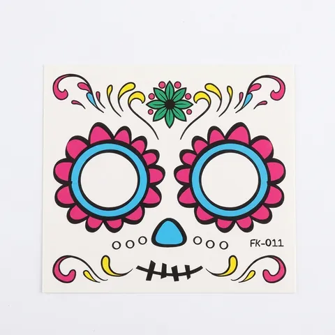 Kids Halloween Temporary Tattoo Stickers Cartoon Scary Face Scars Spiders Bats Waterproof Body Art Party Decals