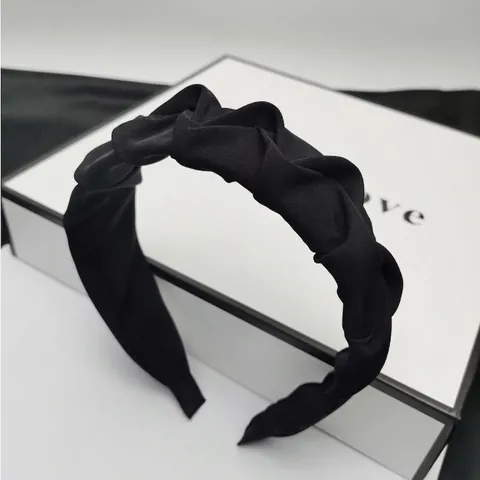 Cerchietto Largo con Nodo Pieghettato Stile Coreano per Donna Elegante Fascia per Capelli in Tessuto Tinta Unita Accessori per Capelli Minimalista