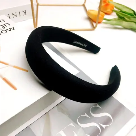 Cerchietto Francese Rétro Largo in Spugna Corona Alta Fascia Capelli Tinta Unita in Tessuto per Donna Lavaggio Viso Accessori Quotidiani
