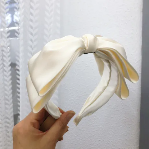 Elegante Cerchietto in Raso con Fiocco Design a Sommità Cranica Alta Accessori per Capelli per Donna Stile Coreano