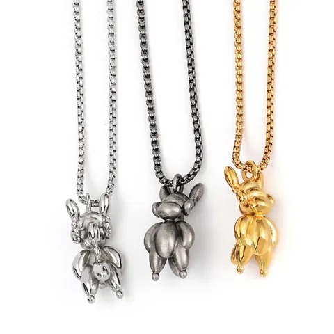 Stainless Steel Dragon Pendant Necklace Balloon Style Zodiac Animal Jewelry Polished Box Chain Necklaces For Men Women