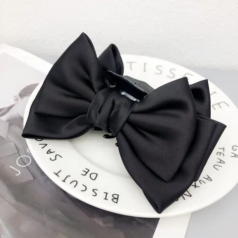 Grande Fiocco Pinza per Capelli Elegante Tessuto di Raso Shark Clip Stile Coreano Copricapo per Donna Accessori Capelli Quotidiani