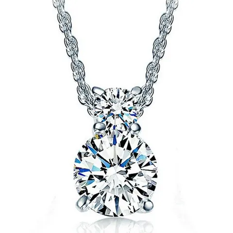 Eleganter Kupfer Doppelrund Zirkonia Anhänger Halskette Für Damen Koreanischer Stil Wasserwellenkette Gold Silber Schmuck Geschenk
