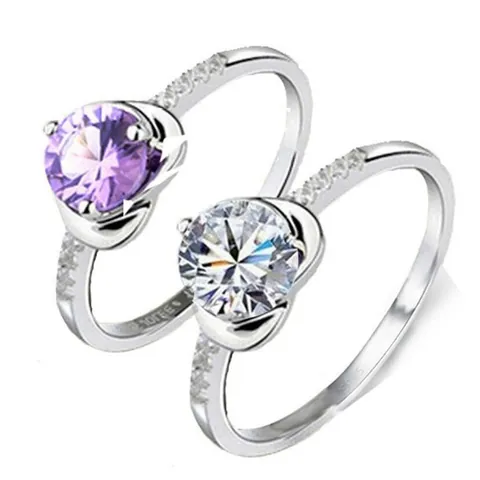 European American Heart Zirconia Ring for Women Copper AAA Zircon Wedding Engagement Ring Valentine Day Jewelry Gift