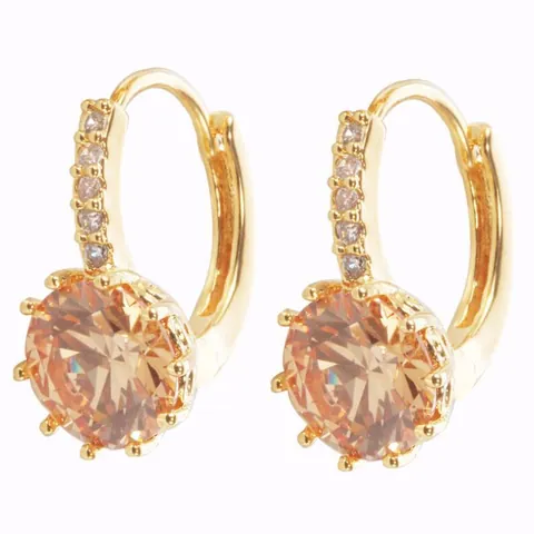 Fashion Korean Style Round Zirconia Hoop Earrings Copper Electroplated Shiny Zircon Jewelry For Women Daily Banquet Accessories