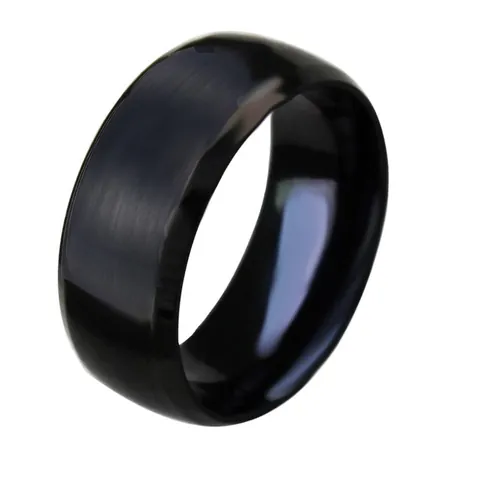 8mm Brushed Titanium Steel Ring for Men Black Gold Silver Minimalist Industrial Band Ring Fashion Jewelry Comfort Fit