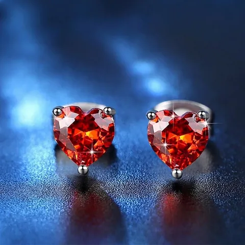 Heart Shaped AAA Zirconia Jewelry Set For Women Copper Inlaid Necklace And Stud Earrings Elegant Romantic Heart Accessory