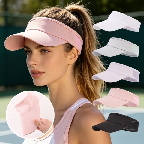 Unisex Outdoor Sun Visor Cap Breathable Polyester Mesh Sports Hat Foldable Running Cycling Tennis Beach Visor For Men Women