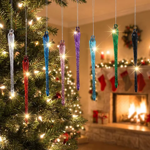 Weihnachten Eiszapfen Ornamente Acryl Spirale Simulierte Eiskegel Hängende Dekorationen Für Weihnachtsbaum Feiertagsfeier Zuhause