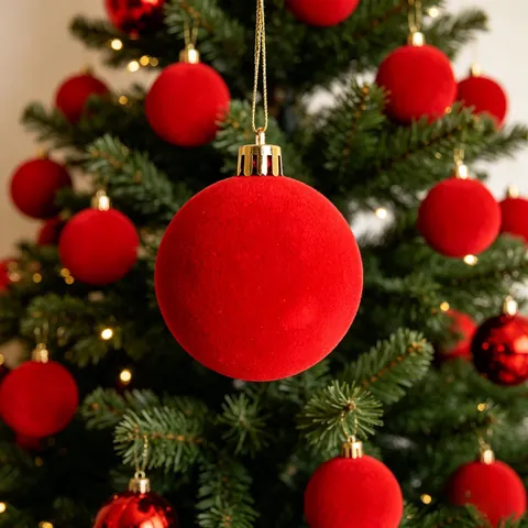 Colorful Flocked Christmas Balls Velvet Texture Holiday Tree Hanging Ornaments Plastic Decorative Hanging Balls For Party Home Decor