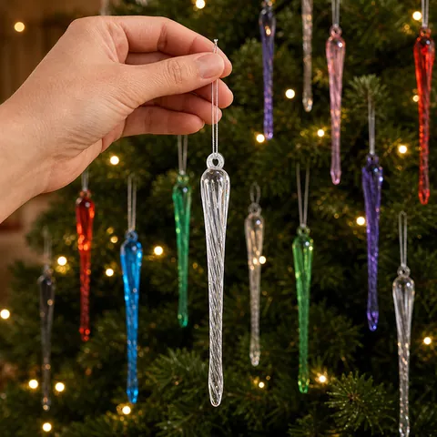 Weihnachten Eiszapfen Ornamente Acryl Spirale Simulierte Eiskegel Hängende Dekorationen Für Weihnachtsbaum Feiertagsfeier Zuhause