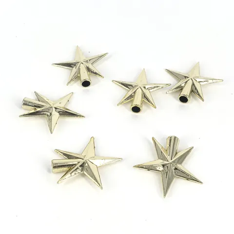 Mini Christmas Tree Star Topper Gold Transparent Plastic Five Pointed Star Ornament For Xmas Tree Top Decoration Party Supplies