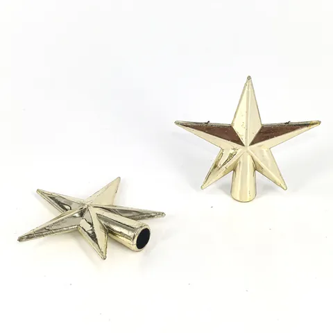 Mini Christmas Tree Star Topper Gold Transparent Plastic Five Pointed Star Ornament For Xmas Tree Top Decoration Party Supplies
