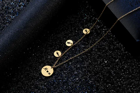Stainless Steel Mom Children Pendant Necklace Gold Steel Color Hollow Heart Family Charm Necklace For Mother Women Jewelry Gift
