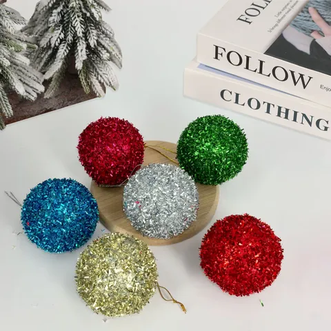 Christmas Ball Ornaments Sequin Foam Decorative Hanging Balls For Xmas Tree Ceiling Party Decor Festive Holiday Supplies