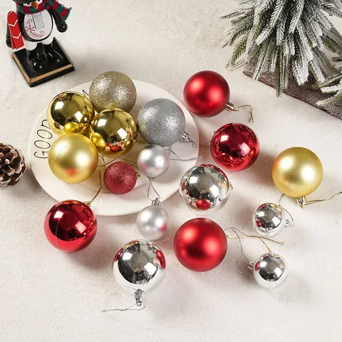 Christmas Ball Ornaments Electroplated Plastic Xmas Tree Hanging Decorations Matte Glitter Baubles For Holiday Party Home Decor