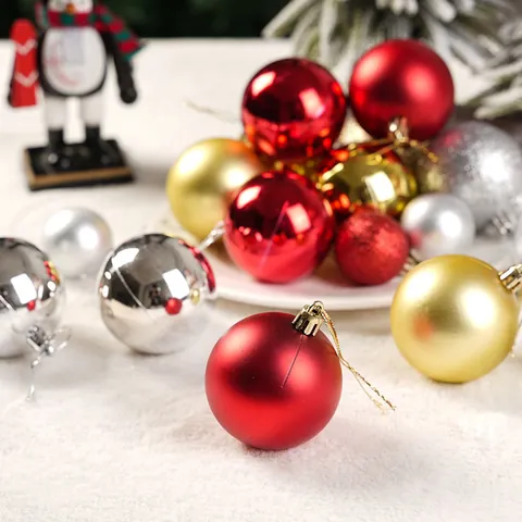 Christmas Ball Ornaments Electroplated Plastic Xmas Tree Hanging Decorations Matte Glitter Baubles For Holiday Party Home Decor