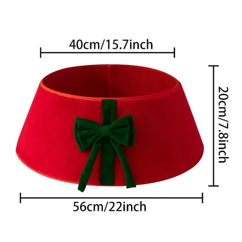 Jupe de Sapin de Noël en Peluche Collier d'Arbre Décoration de Fête de Vacances Festive Décoration Intérieure Couverture de Base d'Arbre Avec Nœud