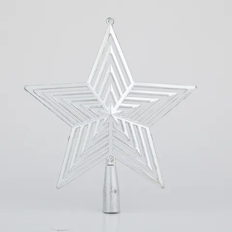 3D Hollow Pentagram Christmas Tree Top Star Decoration Plastic Gold Silver Red Star Tree Topper For Christmas Home Decor