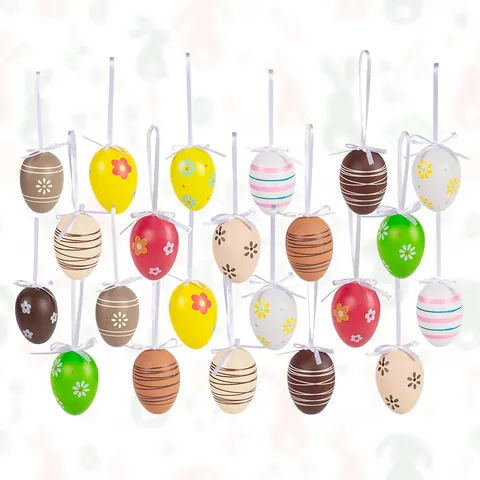 Easter Colored Eggs DIY Party Decoration Foam Egg Shell Hanging Ornaments For Festival Store Home Layout Props