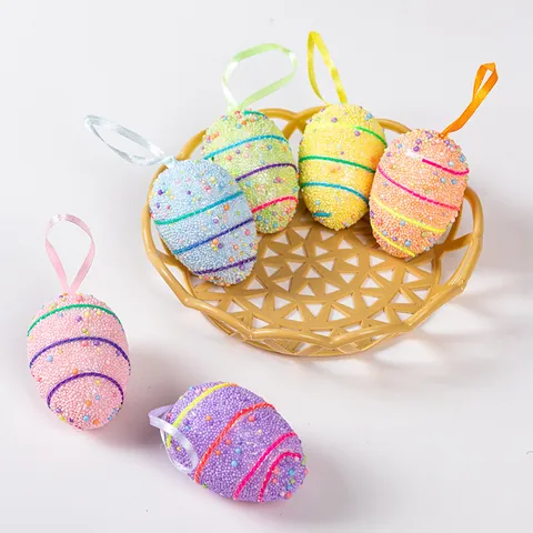 Easter Foam Eggs Set Colorful Hanging Egg Decorations For Holiday Home Party Garden Decorative Ornaments