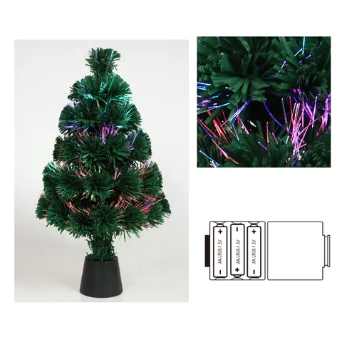 Árbol de Navidad de Fibra Óptica Luz LED Colorida Intermitente Decoración de Escritorio PVC Mini Árbol para Escritorio Mostrador Hogar