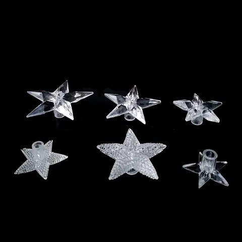 Acryl Fünfzackiger Stern LED Weihnachtslichterkette Zubehör Transparent Leuchtende Weihnachtsbaum Stern Ornamente