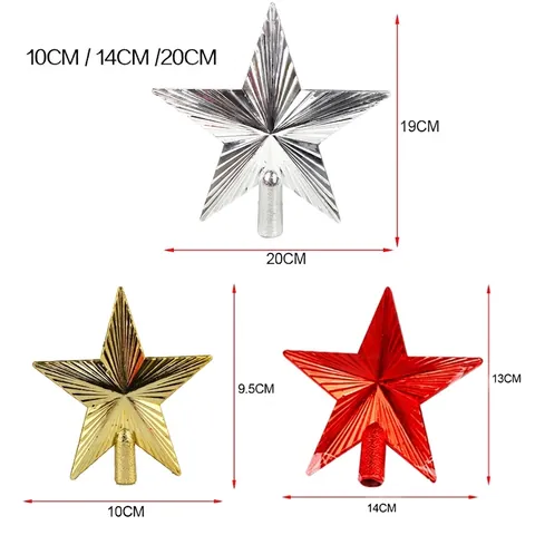 Weihnachtsbaumspitze Stern Dekoration Kunststoff Fünfzackiger Stern Ornament Gold Silber Rot Baumspitze Für Deko