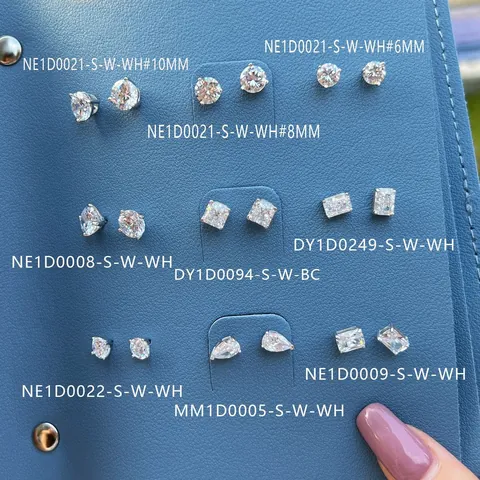 925 Sterling Zilveren Oorknopjes Voor Vrouwen Zirkonia Ingelegd Geometrisch Rond Vierkant Peer Vorm Bruiloft Sieraden Cadeau