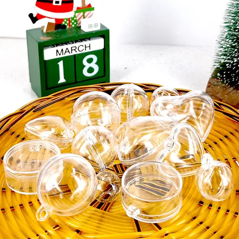 Transparente Befüllbare Kunststoff-Ornamente Weihnachtskugeln Für Feiertags-Party Hochzeit Haus Mall Dekor DIY Basteln Display