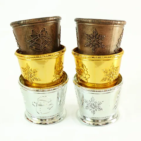 Christmas Tree Stand Base Plastic Holiday Tree Foot Basin Gold Silver Bronze Patterned Festive Christmas Decorations