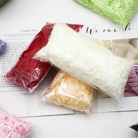 Colorful Shredded Raffia Plastic Filling Shreds For Wedding Candy Box Handmade Soap Gift Packaging Decoration Craft Supplies