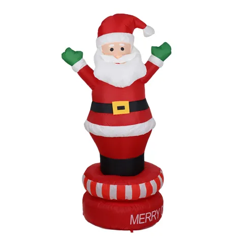1.8m Inflatable Santa Claus Christmas Decoration Outdoor Yard Prop With Built-in Fan Waving Santa Holiday Party Decor Oxford Cloth