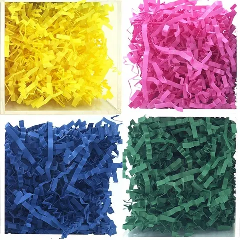 Bulk Colorful Crinkle Cut Raffia Paper Shred Shredded Paper For Gift Box Basket Filling Decorative Wedding Party Packaging Supply
