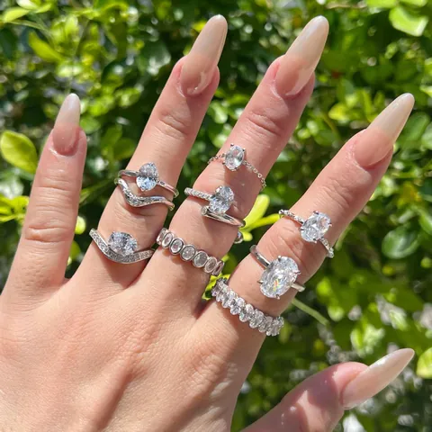 S925 Sterling Silver Ring For Women Oval 8A Ice Flower Cut Zirconia Inlaid Exquisite Wedding Jewelry Senior Elegant Finger Ring