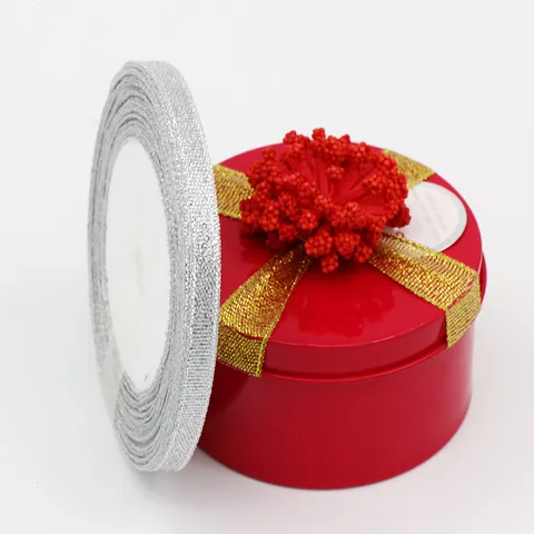 Cinta Metálica de Purpurina Dorada y Plateada Cinta de Cebolla para Envolver Regalos Caja de Pasteles Navidad Boda Fiesta Decoración Manualidades DIY