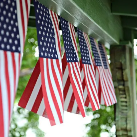 US Flag Bunting Banner Patriotic Stars And Stripes String Flags For Independence Day July 4th Outdoor Yard Home Party Decor