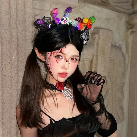 Halloween LED Φωτεινή Στέκα Μαλλιών Αστεία Αράχνη Φάντασμα Κολοκύθα Κρανίο για Πάρτι Μεταμφιεσμένων Αξεσουάρ Φωτογραφίας